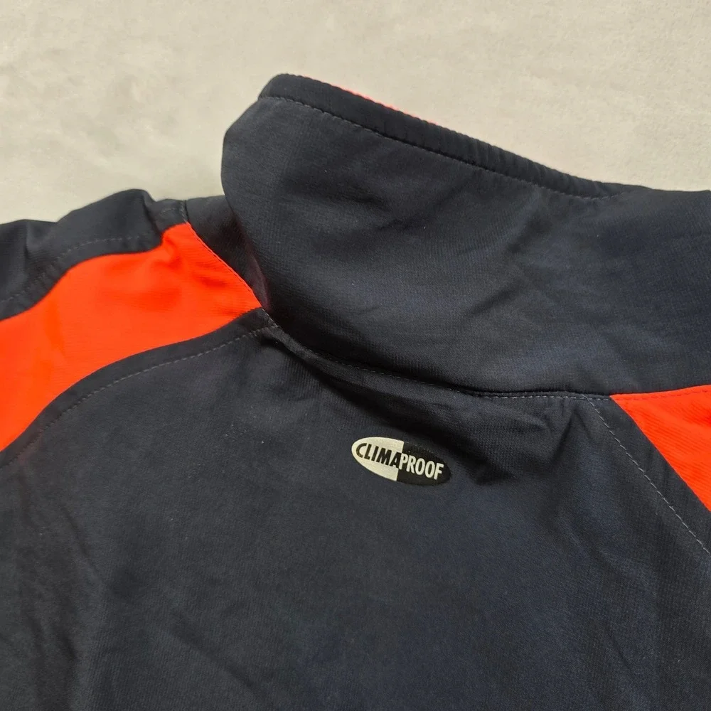 Adidas Climaproof Track‎ Jacket Mens Medium Black with Orange Full Zip